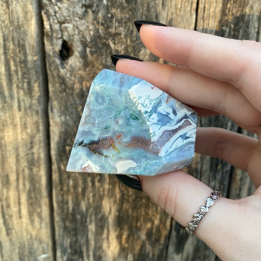 ☁️ pink moss agate quartzy crystal freeform